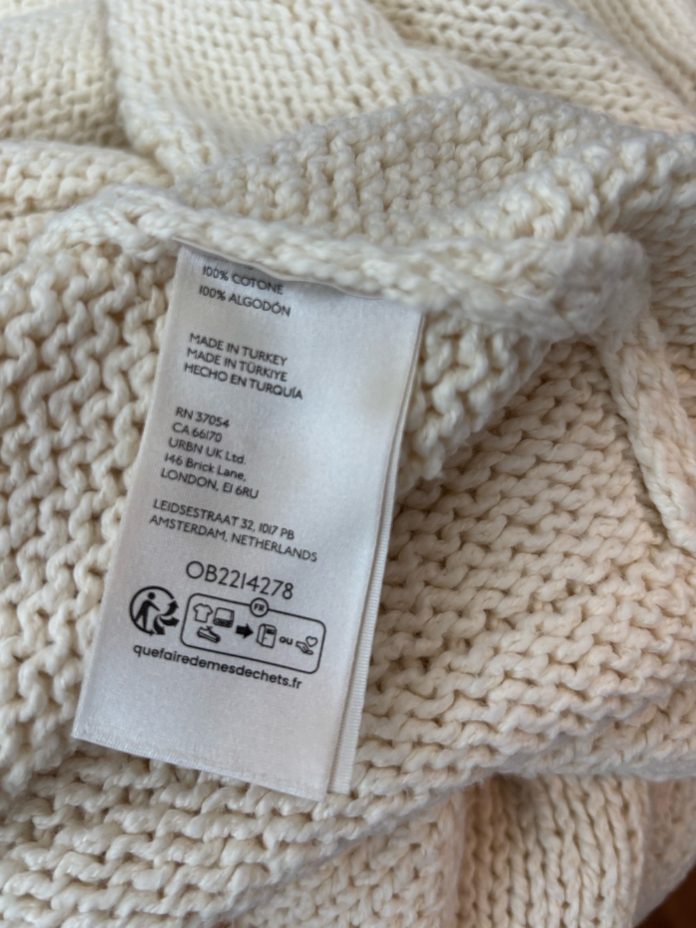 Anthropologie Pilcro Harlow Oversized Roll-Hem Sweater In Ivory Size XL NWT - Picture 8 of 11